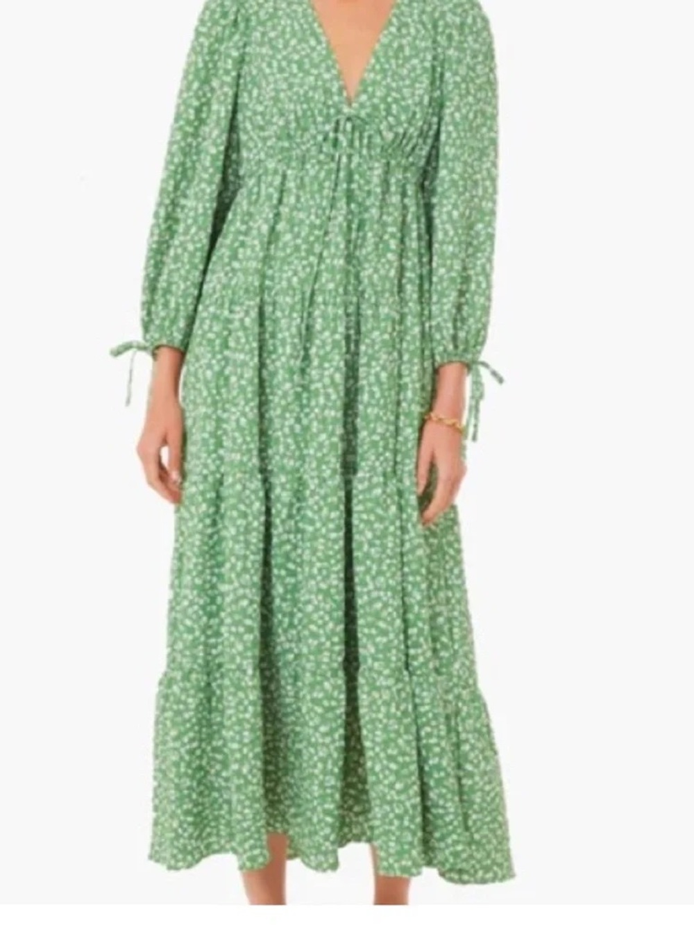 Hyacinth House Tuckernuck Green Ditsy Floral Mila Midi Dress Size Large